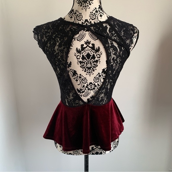 Rolla Coster Velvet Peplum Top - Picture 3 of 7